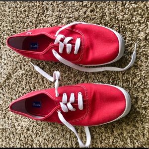 Red Canvas Keds! Like new size 12!